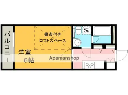 オーセンティック・ルネス室園(1K/2階)の間取り写真