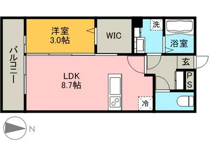シェラール(1LDK/3階)の間取り写真