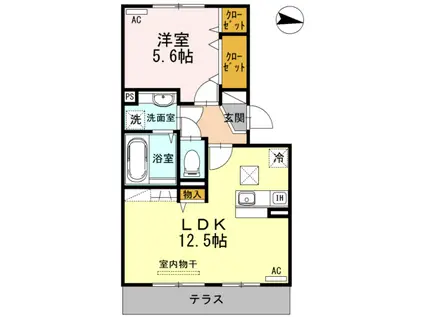 フェリジエ(1LDK/1階)の間取り写真