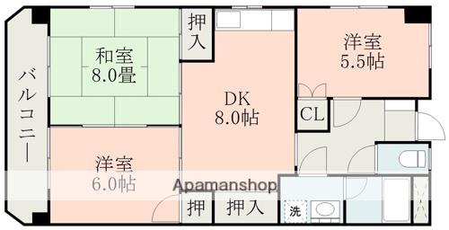 レジデンス松岡(3DK/2階)の間取り写真