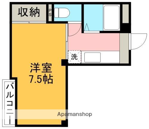 麻生嶋第2ハイツ(1K/4階)の間取り写真