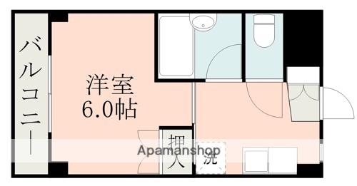 カミニート(1K/2階)の間取り写真