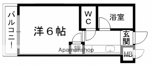 キャッスルマンション(ワンルーム/5階)の間取り写真