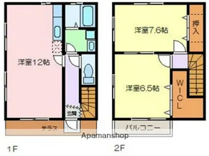 ハミングコート中嶋(2LDK/1階)の間取り写真