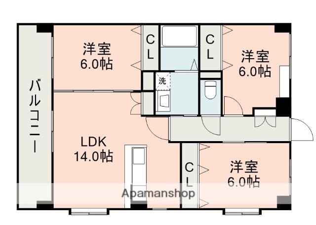 レアルコート(3LDK/3階)の間取り写真