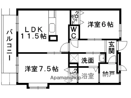 ベル・ピエース(2SLDK/2階)の間取り写真