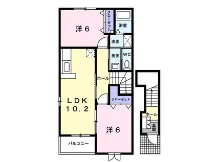 サンリット大津(2LDK/2階)の間取り写真