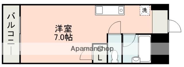 飛田ハイツ(ワンルーム/1階)の間取り写真