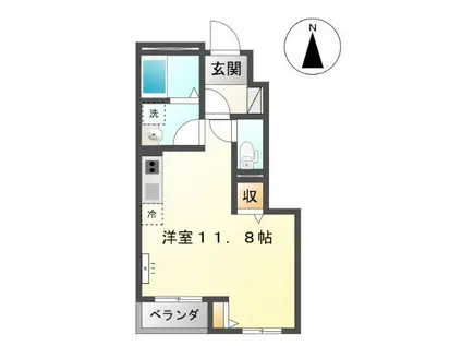 クオーレ津浦町(ワンルーム/1階)の間取り写真