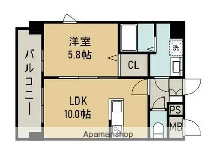 グランフィオーレ高平(1LDK/8階)の間取り写真