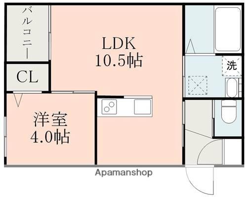 ラ・ポルテ光の森北(1LDK/1階)の間取り写真