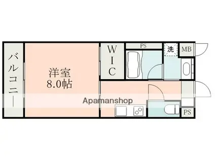 ラ・シック大津北(1K/5階)の間取り写真