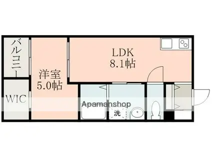 MAJOR大津駅前(1LDK/1階)の間取り写真