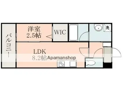 ラ・シック大津グランドヒルズイースト(1LDK/1階)の間取り写真