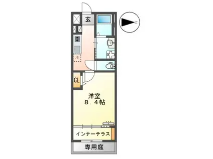 BLUEBELL 杉水(1K/1階)の間取り写真