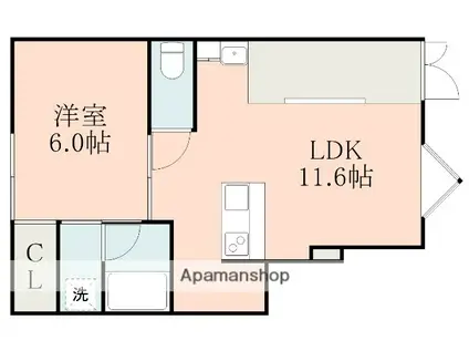 YOSHITOMI BASE(1LDK/1階)の間取り写真