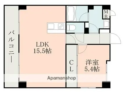 テクノマンション大津Ⅱ(1LDK/5階)の間取り写真