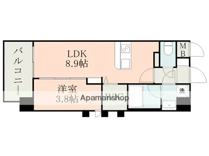 大津331BLD(1LDK/7階)の間取り写真
