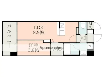 大津331BLD(1LDK/8階)の間取り写真