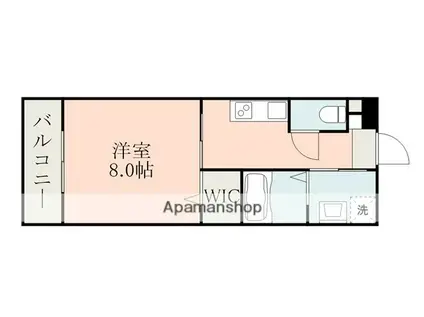 ラ・シック大津Ⅱ(1K/1階)の間取り写真