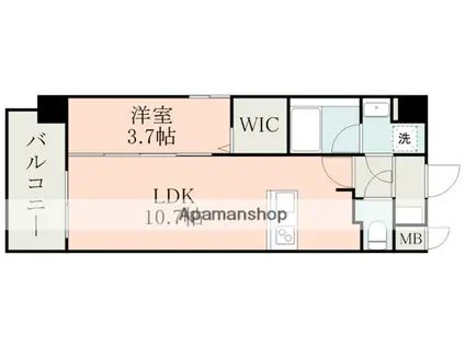 ELGRAND菊陽Ⅱ(1LDK/8階)の間取り写真