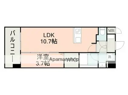 ELGRAND菊陽Ⅱ(1LDK/9階)の間取り写真