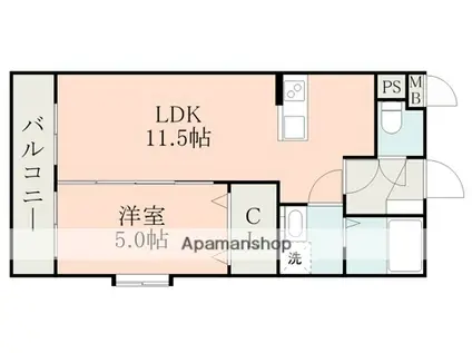 ラ・シック大津南(1LDK/1階)の間取り写真