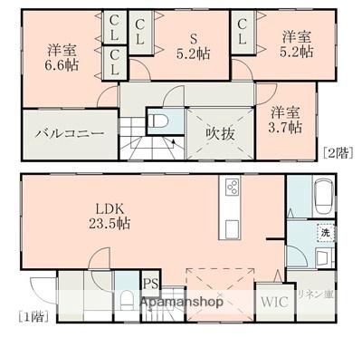 豊肥本線 原水駅 徒歩8分 2階建 築2年(3SLDK)の間取り写真