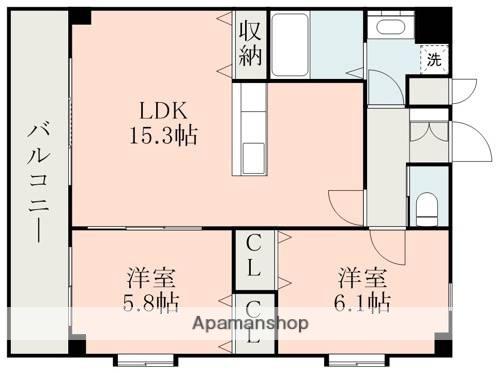 さくらIN菊陽(2LDK/6階)の間取り写真