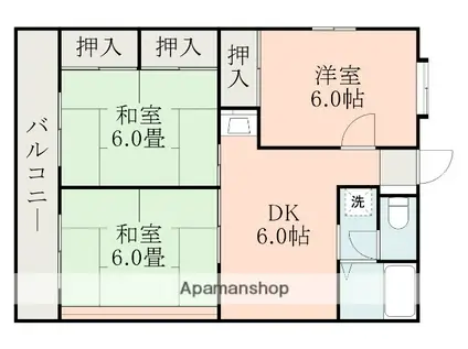 メゾンつづき(3DK/2階)の間取り写真