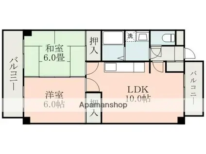 アドバンスⅡ(2LDK/3階)の間取り写真