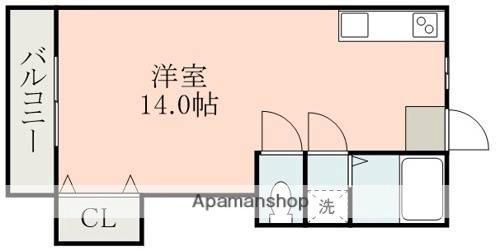 ロイヤルハイツ国府(ワンルーム/2階)の間取り写真