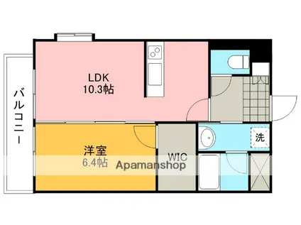 菊陽AKI(1LDK/3階)の間取り写真