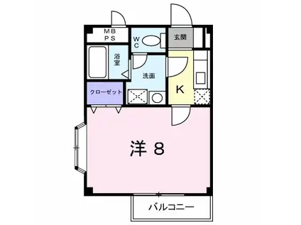 ラフレシール(1K/1階)の間取り写真