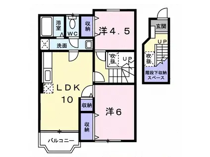 ルミエールⅠ(2LDK/2階)の間取り写真
