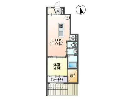 モアリバース(1LDK/1階)の間取り写真