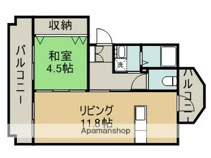 アニバーサリー52(1LDK/1階)の間取り写真