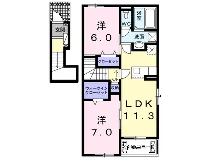 サニー デイズ(2LDK/2階)の間取り写真