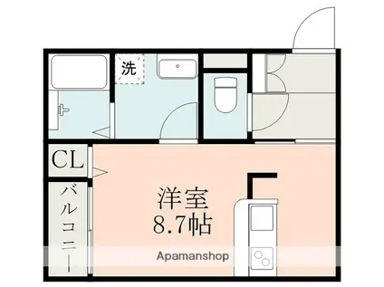 マーレ光の森(ワンルーム/1階)の間取り写真