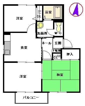 ロジュマンK(3K/2階)の間取り写真