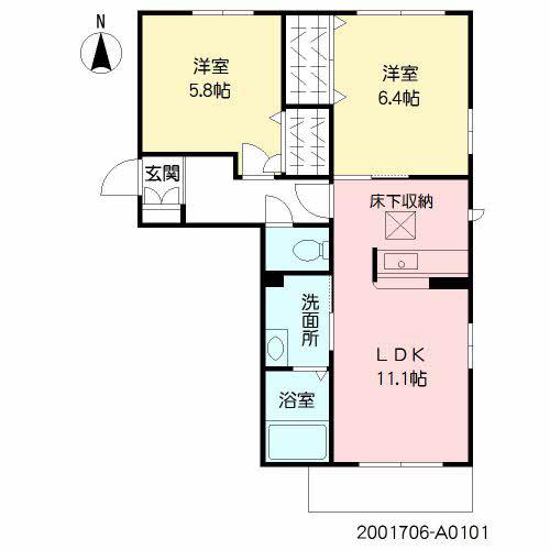 シャーメゾン須屋 Ⅰ(2LDK/1階)の間取り写真