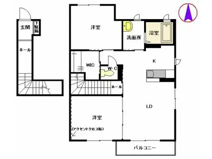 クレセオブレスⅡ(2LDK/2階)の間取り写真