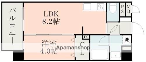 ラ・シック菊陽Ⅱ(1LDK/3階)の間取り写真