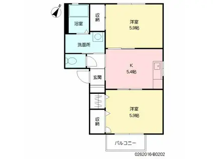 ウイングコートTM B(2K/2階)の間取り写真
