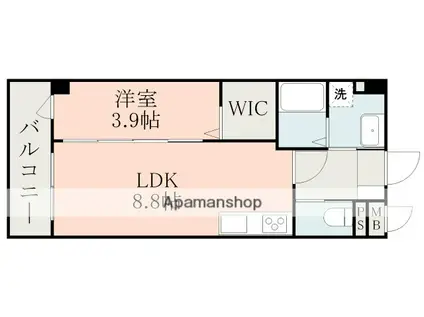 フォーエス武蔵ヶ丘北ノース(1LDK/2階)の間取り写真