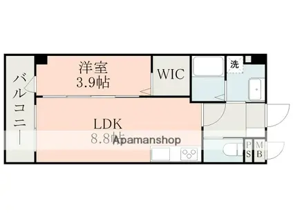 フォーエス武蔵ヶ丘北ノース(1LDK/5階)の間取り写真