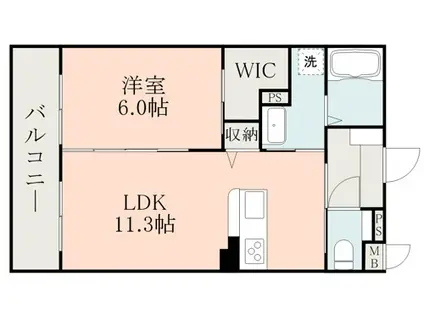 グラン菊池(1LDK/3階)の間取り写真