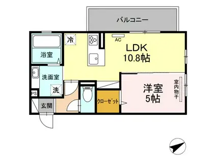 ボナール・三ツ石(1LDK/2階)の間取り写真