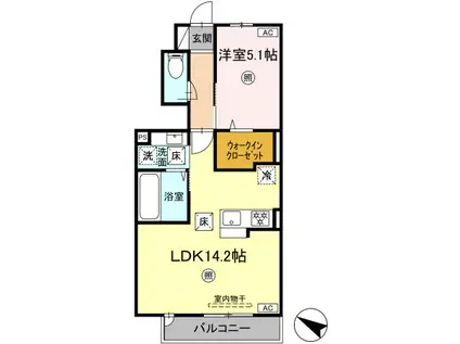 TORISIA VT (1LDK/1階)の間取り写真