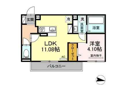 フルールブラン(1LDK/3階)の間取り写真